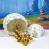 3D Printed Dragon with Dragon Egg, 6" Gold and White Articulated Cherry Blossom Baby Dragon, Fidget Toy for Autism ADHD, Executive DEST Toy, BD004-GOLD-WE view 2