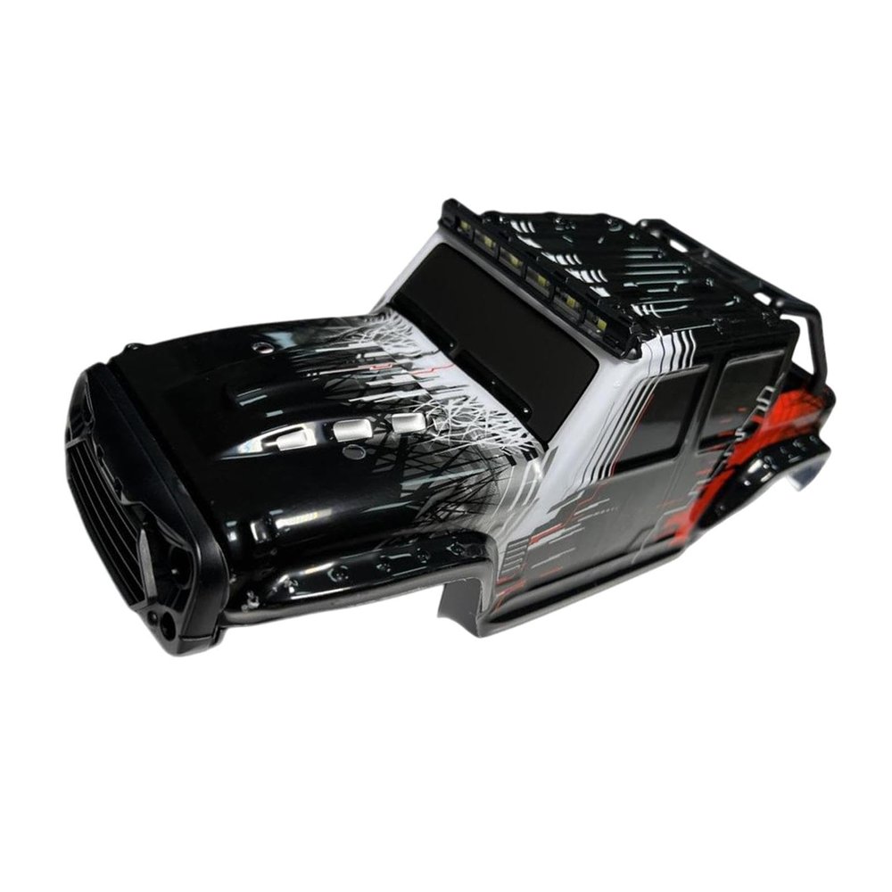 1/14 Scale RC Car Body Shell Hobby Toy Vehicle Accessories DIY Remote Control Vehicle Cover for 4WD Model Car Part for 16101, Black red