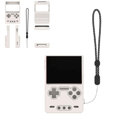 for Trimui Brick Handheld Game Console Gaming Controller Silicone Grip Case Soft Skin Silicone Case Full Protective Case Cover with Lanyard-White