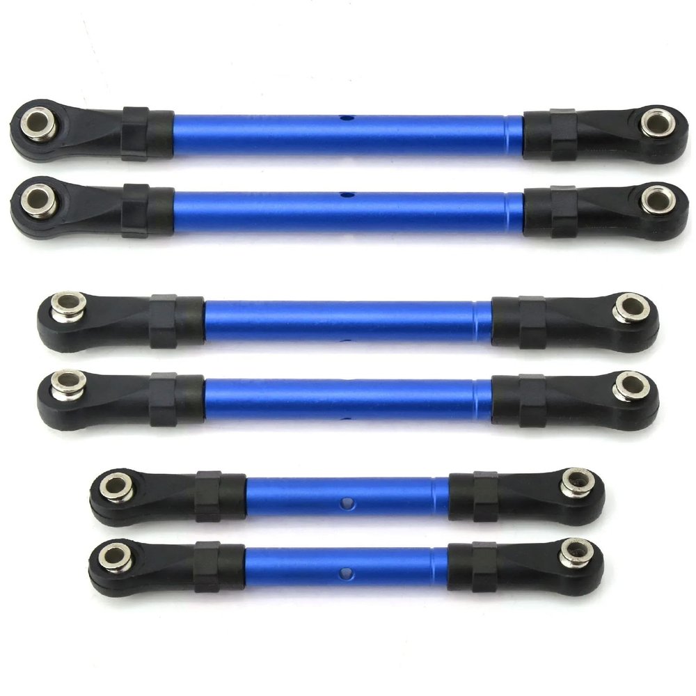 for Traxxas for Slash for Stampede for Hoss for Rustler 4x4 1/10 Replacement Turnbuckles Pull Rod Link Rod Steering Rod Set RC Car Upgrade Parts RC Repair Parts(Blue)