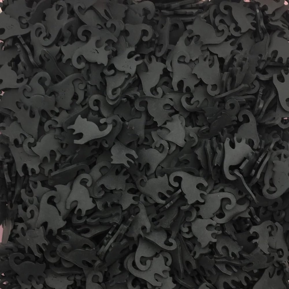 Polymer Clay Halloween Black Cat Sprinkles, Spooky Faux Sprinkles, NON EDIBLE Fake Sprinkles, Halloween Craft Decorations (Black, 30 gram bag)