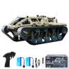 Authticar RC Tank Car, 1:16 Scales Transport Military Vehicle RC Tank, 4WD RTR Off Road RC Crawler with 360Rotating Drifting Dual Motor Gearbox Proportional Control Military Truck RC Toy for Adult view 1
