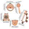 Generic Wood Rattles Set Baby Musical Toys Developmental Preschool Hand Rattles Bell Rattle Toy for Kids Newborn Children Infant Gift, 5Pcs view 2