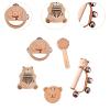 Generic Wood Rattles Set Baby Musical Toys Developmental Preschool Hand Rattles Bell Rattle Toy for Kids Newborn Children Infant Gift, 5Pcs view 3