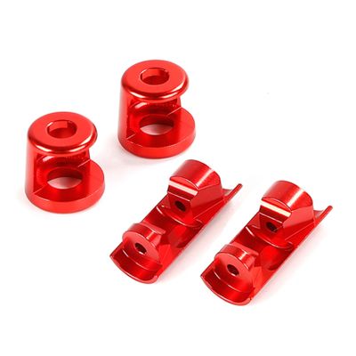 FLMLF CNC Metal Upper Lower Protective Casing Fit 6mm/8mm Shock Absorber for 1/5 HPI ROFUN ROVAN KM Baja 5B 5T 5SC RC Car Parts (Red)