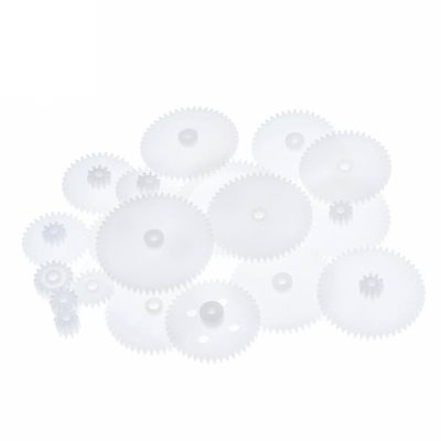 58pcs/Bag J293Y Plastic 0.5 Module Gears White Micro DC Motor Toys Gears DIY Combination Parts