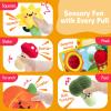 hahaland Baby Toys 6-12 Months - Fruits Vegetables Garden Plant Plush - 6 Month Old Toys Montessori Sensory Toy Carrot Flower with Rattles Mirror Squeaker Textures Crinkle Tissues Easter Baby Gifts view 4
