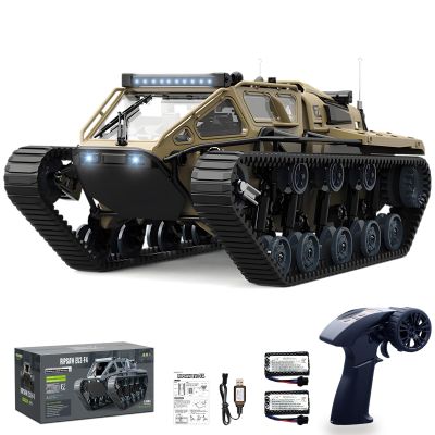 Authticar RC Tank Car, 1:16 Scales Transport Military Vehicle RC Tank, 4WD RTR Off Road RC Crawler with 360Rotating Drifting Dual Motor Gearbox Proportional Control Military Truck RC Toy for Adult