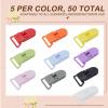 50-Pack Pacifier Clip Replacement Ends - BPA-Free Plastic Fasteners for DIY Baby Crafts, Sewing Bibs & Blankets Straps (10 Color) view 2