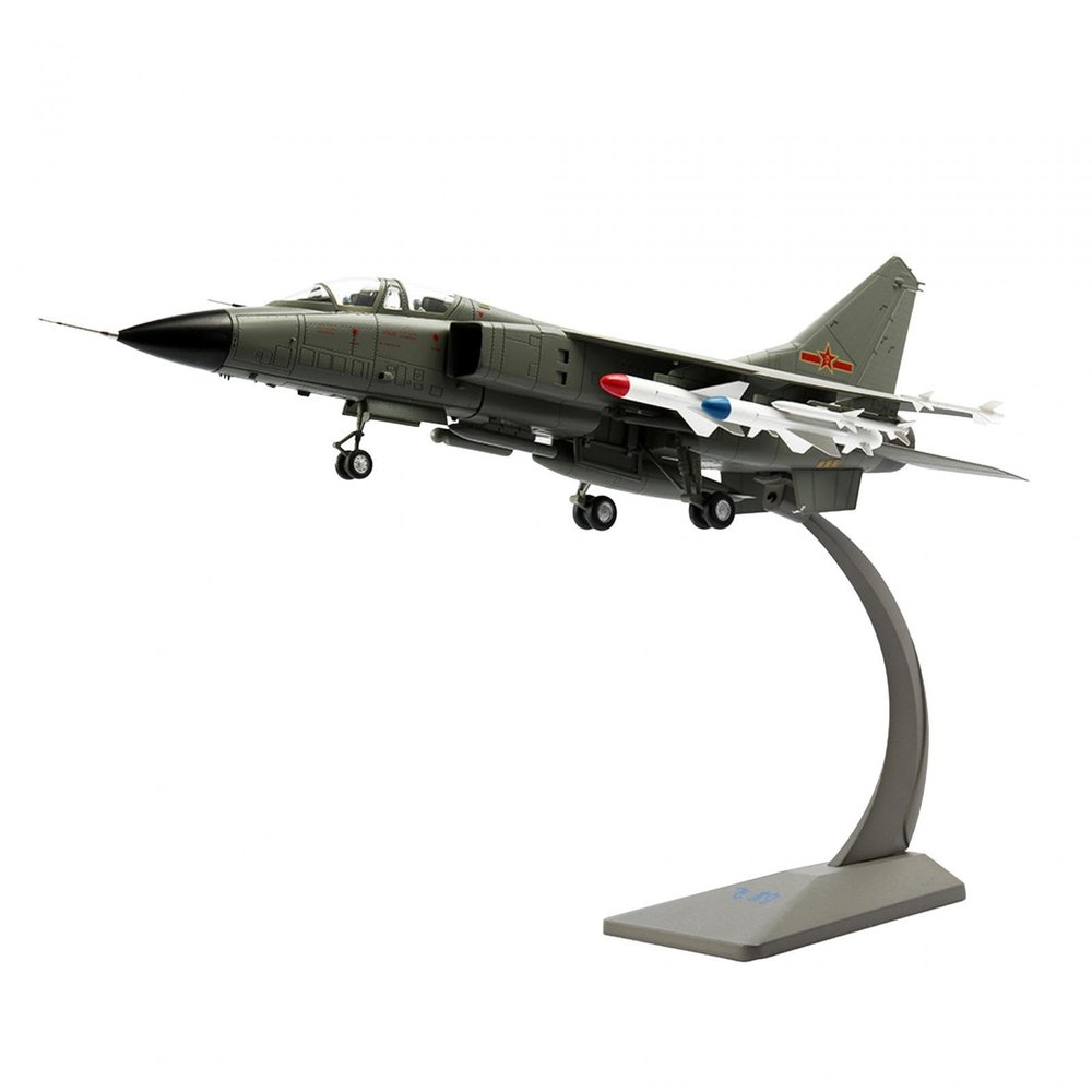 shamjina Alloy JH7 Fighter Airplane Diecast Model with Base, Ornament Miniature Toys Retro Fighter Model for Bar Shelf, Living Room, 51cmx31cmx31cm