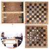 3 in 1 Multi Functional Folding Chess Checkers Board Game Set, Portable Draughts, Tablero for Travel and School, 11.6X5.7X1.6In view 2
