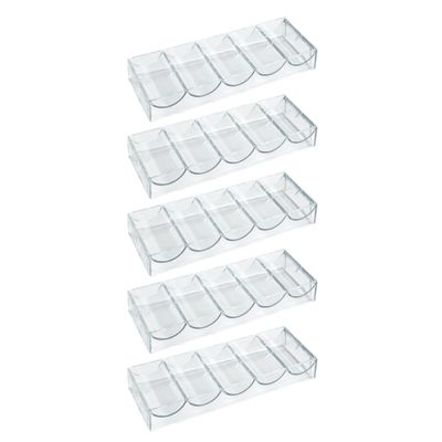 Gamers Lounge Poker Chip Trays - 100-count Clear Acrylic Poker Chip Racks - Chip Storage and Display Case (5)