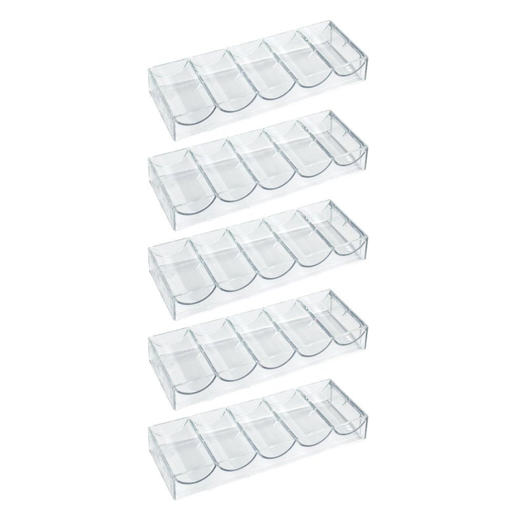 Gamers Lounge Poker Chip Trays - 100-count Clear Acrylic Poker Chip Racks - Chip Storage and Display Case (5)
