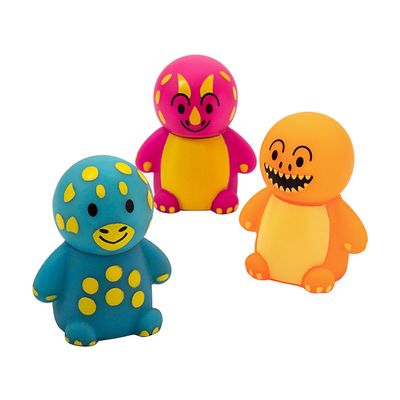 Fun Express 2 1/2" x 3" Mix & Match Multicolor Plastic Dinosaur Toys 12 Pc.