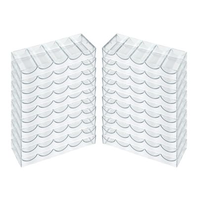 Gamers Lounge Poker Chip Trays - 100-count Clear Acrylic Poker Chip Racks - Chip Storage and Display Case (20)