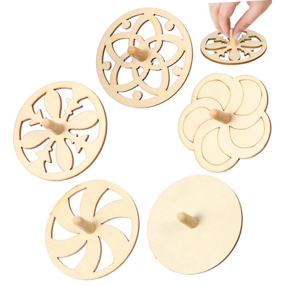 JOINPAYA 20pcs Unfinished Wooden for Boys and Girls Painting Craft Toys Natural Wood Gyroscopes for and Crafts Activities Random Accessories