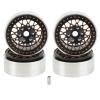 4Pcs 1.9in Crawler Wheel Hub, RC Aluminium Alloy Crawler Car Rims, CNC Machined Beadlock Design, Wear Resistant, Stable Performance, for Axial SCX10 90046 1/10 RC Crawler Car (Black Gold) view 1
