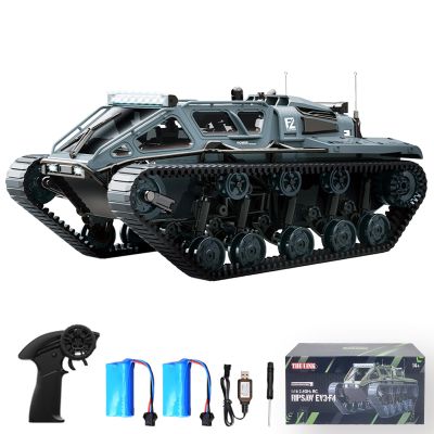 Authticar RC Tank Car, 1:16 Scales Transport Military Vehicle RC Tank, 4WD RTR Off Road RC Crawler with 360Rotating Drifting Dual Motor Gearbox Proportional Control Military Truck RC Toy for Adult