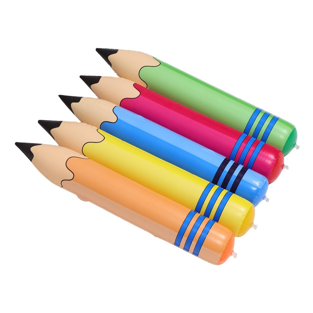 DECOMELODY 5pcs Giant Inflatable Pencil Props Classroom Decorations for Sports Activities Kindergarten Teaching and Birthday Party Fun