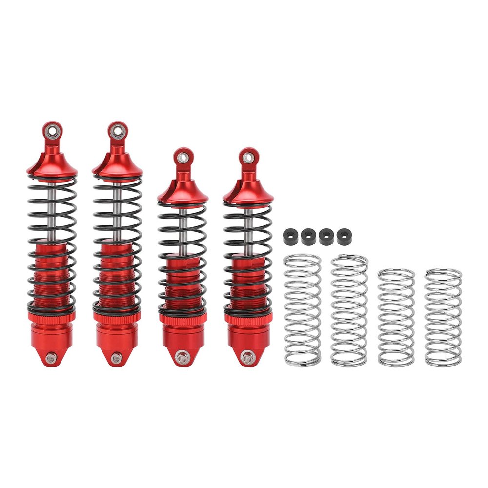 4Pcs RC Set, Replacement Shocks for LOSi Lasernut U4 Tenacity 1/10 Off Road Vehicle, High Elastic Spring, Aluminum and Plastic Material, Stable Running (Red)