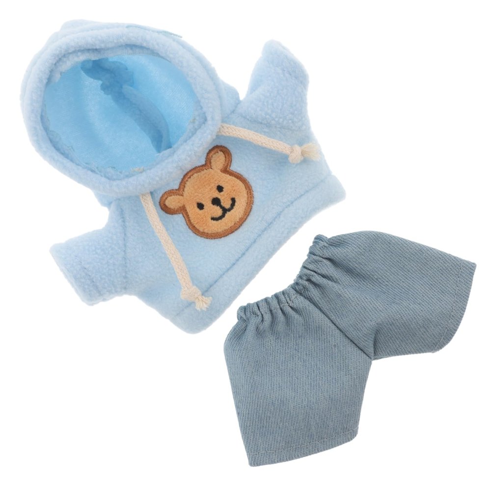 CORHAD Cute Doll Hoodie and Denim Pants Outfit Cute Plush Bear Doll Clothes and Jeans for 20cm Cartoon Stuffed Animals