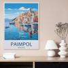 Jigsaw Puzzle 1000 Pieces for AdultsPaimpol French Coast Vintage Travel PosterTeens Boys Girls Puzzles Premium Quality Fun Family Challenging Puzzles for Birthday38x26cm-AO29 view 2