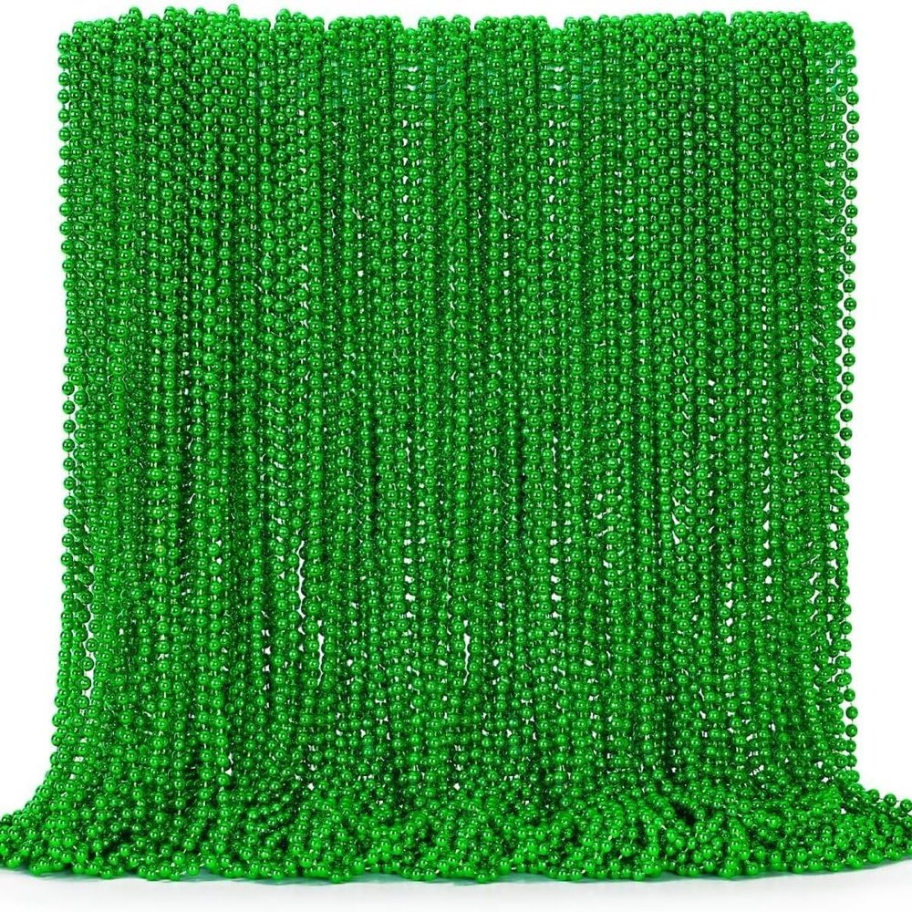 144PCS St Patricks Day Necklace, St. Patrick's Day Bead Accessories Bulk, Irish Saint Patrick Day Beads Necklaces, Parade Throw Accessories for Mardi Gras St. Patricks Christmas Decorations Easter