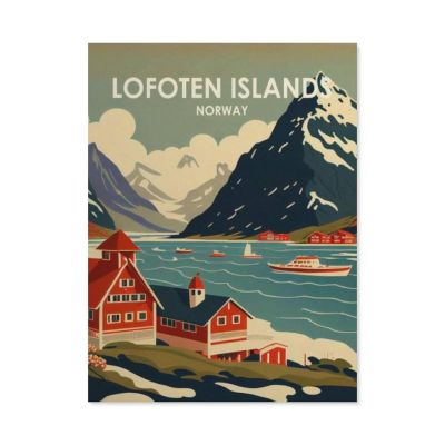 1000PcsLofoten Islands Norway Vintage Travel Poster MountainsJigsaw Adult Decompression Game Puzzle Students Toy for Children Christmas Birthday Gifts38x26cm-AT4