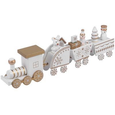 HONMEET 4pcs Train Toy Set Christmas Showcase Ornament for Boys and Girls Holiday Decoration Creative Craft Lightweight and Easy to Store