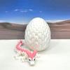 3D Printed Baby Dragon with Egg, 6" White and Pink Easter, Gemstone, Rose, Sushi, Woodland Baby Dragon, Fidget ADHD Autism Toy BD007WP-WE (Crystal Baby Dragon) view 1