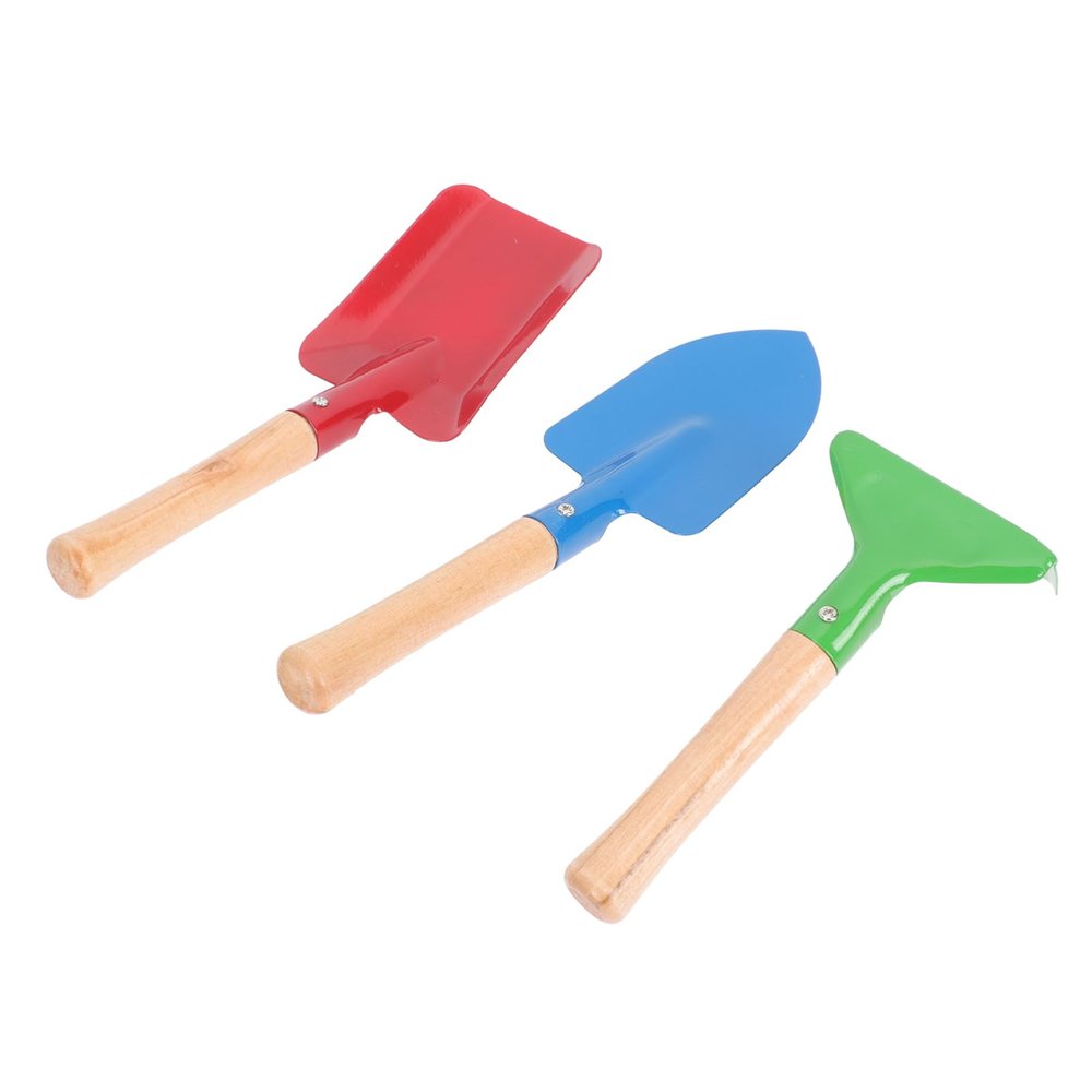 Happyyami 1set Boy Girl Gardening Tools Mini Shovel Rake for Metal Garden Tools for Boys Girls for Sand Beach and Backyard Fun