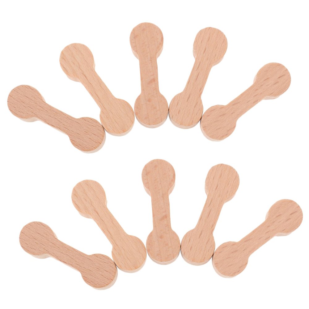 VICASKY Sturdy Wooden Train Track Connectors 10pcs Set for Boys and Girls' Railway Track Building