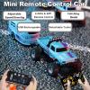EXVQMU Mini RC Car, 1/64 Scale Mini Remote Control Monster Truck with Trailer, 2.4Ghz & APP Remote Control, Rechargeable Alloy Shell Mini RC Cars with Lights, Speed/Steering Adjustable (Orange) view 2
