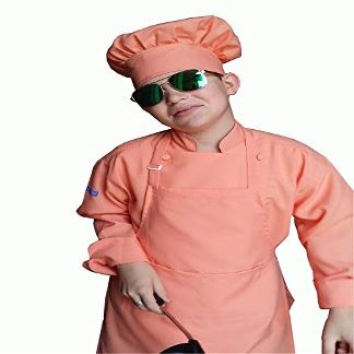 CHEFSKIN Kids Youth Children Chef Set 1 Chef Jacket + 1 Chef Hat, Just Like The Original Chefs (HOT PINK)
