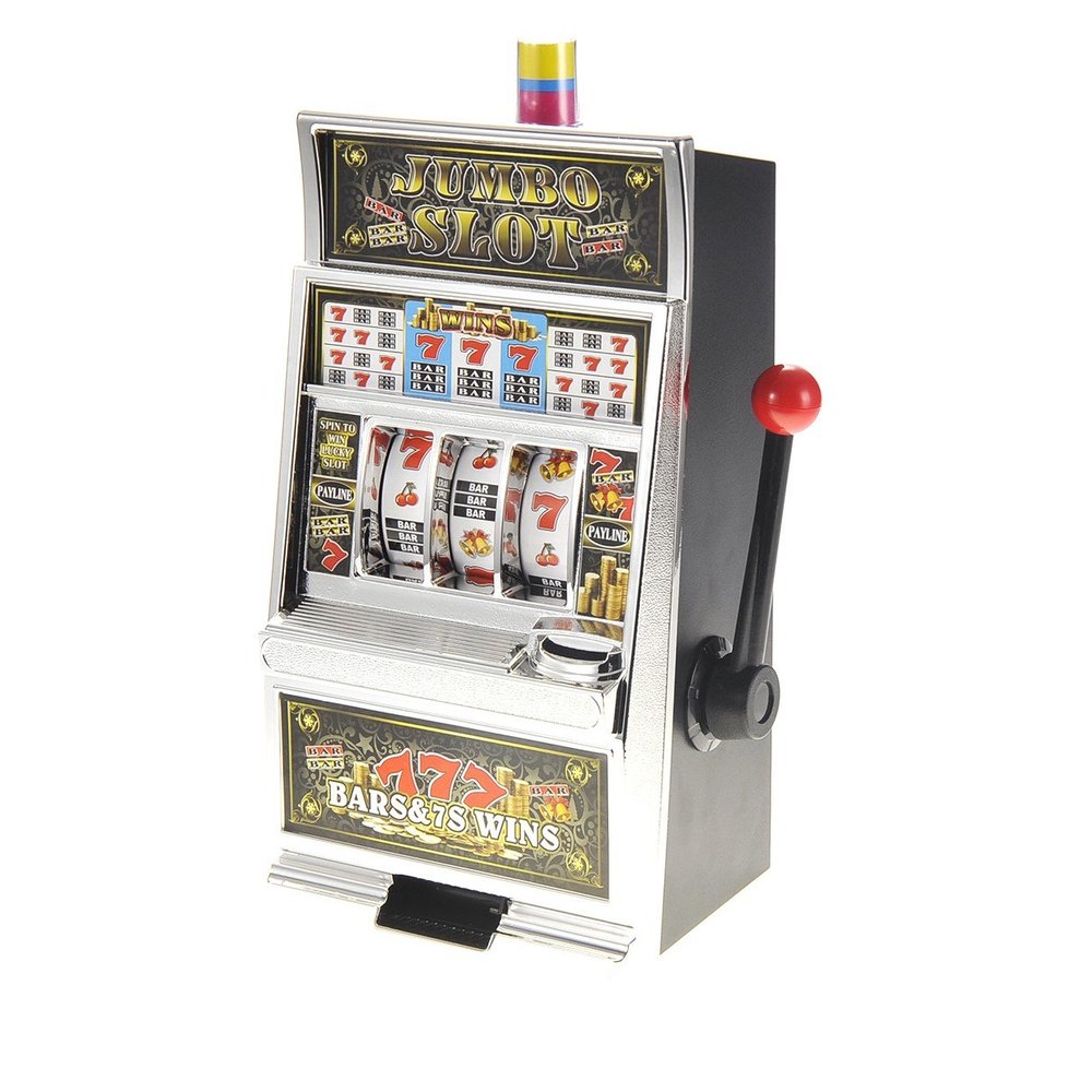 A and E Imports - Jumbo Slot Machine Money/Coin Bank with Flashing Lights and Jackpot Sounds