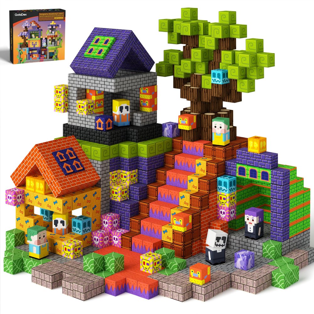 GobiDex Magnetic Blocks, 100PCS Building Toys for Kids 3+, Upgraded Zomblock STEM Sensory Magnets Construction Set, Birthday for Boys & Girls