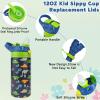 12oz Replacement Lid with 2 Straw for Kid Tumbler,2 PACK Leak-Proof and Spill-Proof Straw Lids for ZONEGRACE Mocaru,BPA Free,2.67IN - Green view 4