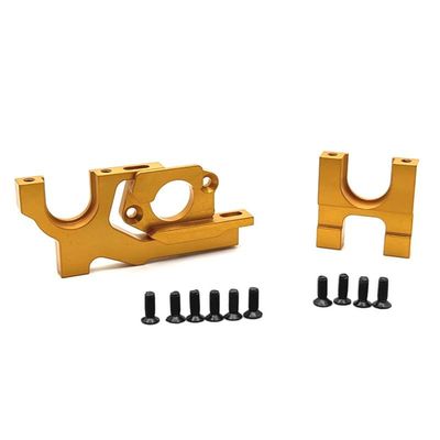 Metal Upgrade Reduction Gear and Adjustable Motor Mount for WLtoys 1/10 104072 104001 104002 RC Car Spare Parts(Yellow)