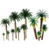 12 Pcs Miniature Tropical Trees Small Decorative Palm Trees Plastic Tree Cake Toppers Mini Model Palm Trees Small Palm Tree Figurines Figures Miniature Coconut Model Trees Faux Realistic Palm Trees view 1