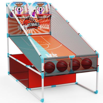 2-Player Arcade Basketball Game Set,Upgraded Indoor Hoop with LED Light Electronic Scoreboard 4 Balls,Carnival Games Sports Toys Kids 3-12 for Home Party Backyard Outdoor Boys Girls Toddlers Gifts