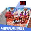 2-Player Arcade Basketball Game Set,Upgraded Indoor Hoop with LED Light Electronic Scoreboard 4 Balls,Carnival Games Sports Toys Kids 3-12 for Home Party Backyard Outdoor Boys Girls Toddlers Gifts view 2