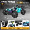 TWIKOMI 1:18 Scale All-Terrain RC Car for Adults - 40+KM/H High Speed 4WD Off-Road Remote Control Truck with 2 Rechargeable Batteries, 2.4GHz Electric Toy Vehicle Gift for Teens and 14+ (1:18 Scale) view 2