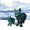 2pcs Articulating 3D Printed Wolf, Black and Green Mother and Child Wild Animal Toy, Fidget ADHD AutismToy, Stress Relief, Executive Desk Toy IHWW001-MCW-GRN view 1
