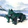 2pcs Articulating 3D Printed Wolf, Black and Green Mother and Child Wild Animal Toy, Fidget ADHD AutismToy, Stress Relief, Executive Desk Toy IHWW001-MCW-GRN view 2