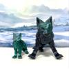 2pcs Articulating 3D Printed Wolf, Black and Green Mother and Child Wild Animal Toy, Fidget ADHD AutismToy, Stress Relief, Executive Desk Toy IHWW001-MCW-GRN view 3