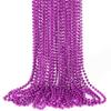 15PCS Mardi Gras Beads, Purple Bead Necklace Party Favors, 33" Purple Necklaces Festival Parade Throw Accessories, Halloween Mardi Gras Wedding Birthday School Activities Celebrations Decorations view 1