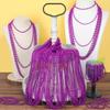 15PCS Mardi Gras Beads, Purple Bead Necklace Party Favors, 33" Purple Necklaces Festival Parade Throw Accessories, Halloween Mardi Gras Wedding Birthday School Activities Celebrations Decorations view 2