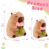 Achwishap Capybara Plush,Cute Plushies Capybara Stuffed Animals,Capybara Plush Toys,Kawaii Plushie Stuffed Toy with Flower Plushies Gifts for Kids Adults Birthday for Valentines,Brown 12 view 2