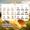 Toys for 3 Years Old Boy Girl Birthday Gift, Music Animal Caller Toy with 30 Realistic Animal Sounds, Early Learning Toy for Kids Todlers with 8" Horn and 3-Level Lights (Orange - Conch) view 3