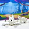 2pcs Articulating 3D Printed Wolf, White Mother and Child Wolf Toy, Wild Animal Toy, Fidget ADHD AutismToy, Stress Relief, Executive Desk Toy IHWW001-SET-WHT view 3